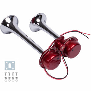 130DB Chrome Train Horn 12V Electric Dual Air for Semi Truck Pickup Motorcycle SUV Trend Times 0