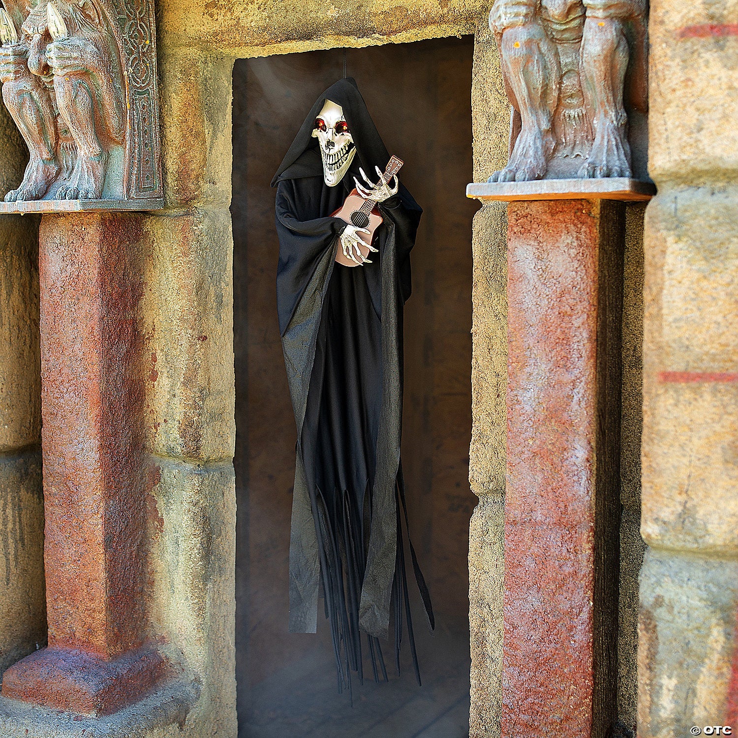 13 3/4" x 47 1/4" Hanging Animated Singing Reaper with Guitar Halloween Decoration - Trend Times Toy Stores