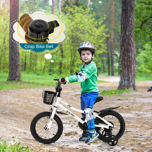14-Inch Kids Bike with Training Wheels and Music for Ages 3-5 - Black Trend Times 2