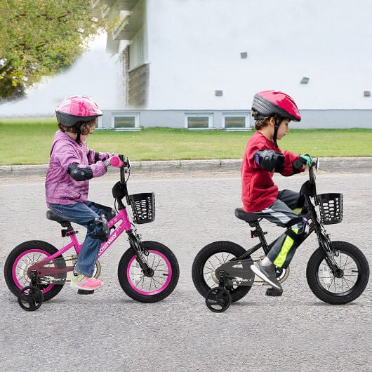 14 Inch Kids Bike with Basket and Training Wheels for Children Aged 4-5 Years Old Trend Times 2