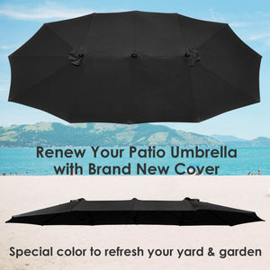 14 Ft Double Sided Umbrella Replacement Canopy Table Top Outdoor Beach Pool Black - Trend Times Toy Stores