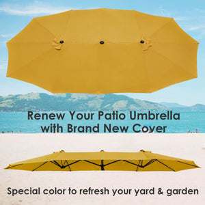 14 Ft Double Sided Umbrella Replacement Canopy Table Top Outdoor Beach Pool Deep Yellow - Trend Times Toy Stores