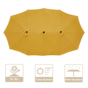 14 Ft Double Sided Umbrella Replacement Canopy Table Top Outdoor Beach Pool Deep Yellow - Trend Times Toy Stores