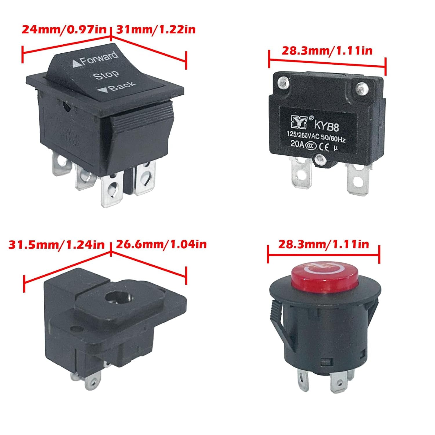 14-Piece Switch Kit Replacement Parts for Kids' Ride-On Power Wheels Toys Trend Times 2