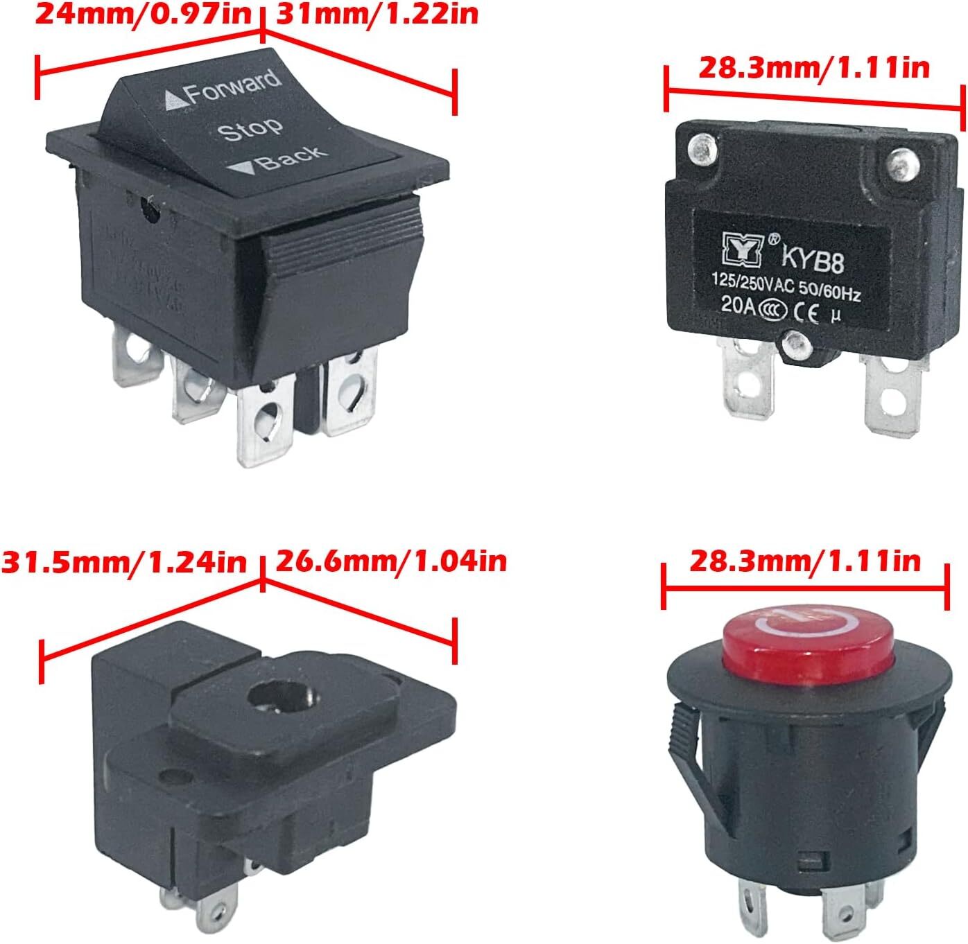 14-Piece Switch Kit for Power Wheels Kids Ride-On Toy Replacement Parts Trend Times 1