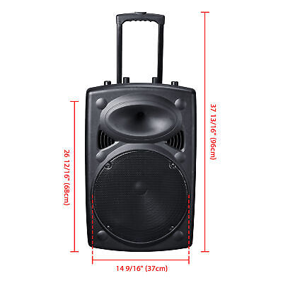 1500W 15" Portable Remote Audio PA Speaker w/ Bluetooth USB Wireless microphone - Trend Times Toy Stores