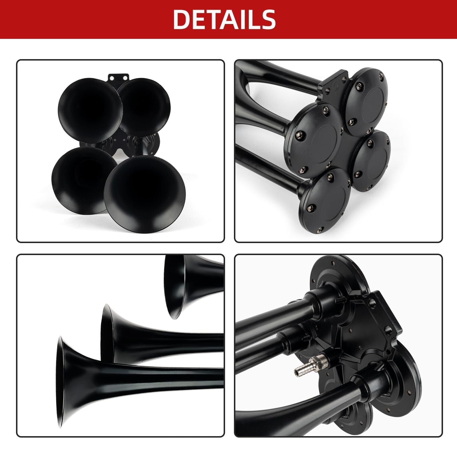 150dB 12V Train Air Horn Kit with 4 Speakers and Push Button Control Trend Times 1
