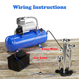 150DB Train Horn Kit with 12V Air Compressor and 1.6 Gallon Tank for Trucks and SUVs Trend Times 6