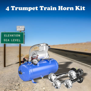 150DB Train Horn Kit with 12V Air Compressor and 1.6 Gallon Tank for Trucks and SUVs Trend Times 8