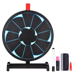 15" Tabletop Color Prize Wheel Spin Fortune Win Game Tradeshow Party Carnival Type 2: Cool Black 12 Slots - Trend Times Toy Stores