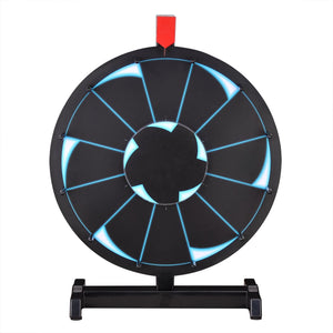 15" Tabletop Color Prize Wheel Spin Fortune Win Game Tradeshow Party Carnival Type 2: Cool Black 12 Slots - Trend Times Toy Stores