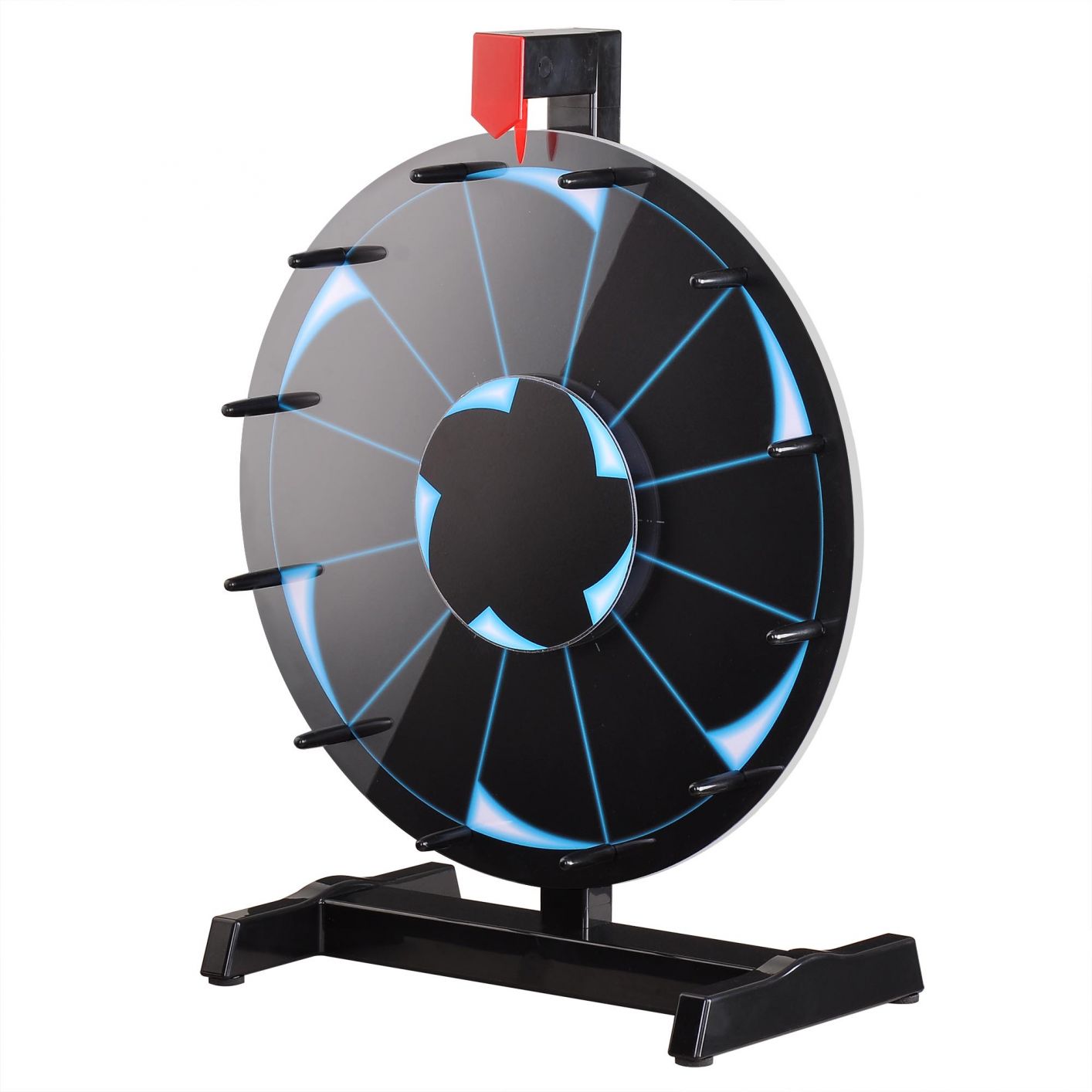 15" Tabletop Color Prize Wheel Spin Fortune Win Game Tradeshow Party Carnival Type 2: Cool Black 12 Slots - Trend Times Toy Stores