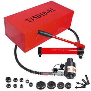 15 Ton Hydraulic Punch Driver Kit Manual Hole Knockout Puncher Tool w/ 10 Dies - Trend Times Toy Stores