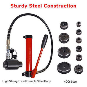 15 Ton Hydraulic Punch Driver Kit Manual Hole Knockout Puncher Tool w/ 10 Dies - Trend Times Toy Stores