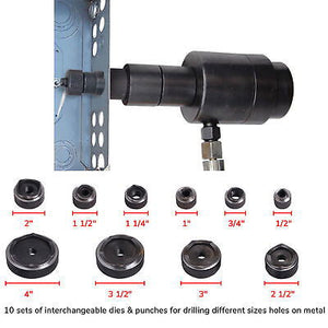 15 Ton Hydraulic Punch Driver Kit Manual Hole Knockout Puncher Tool w/ 10 Dies - Trend Times Toy Stores
