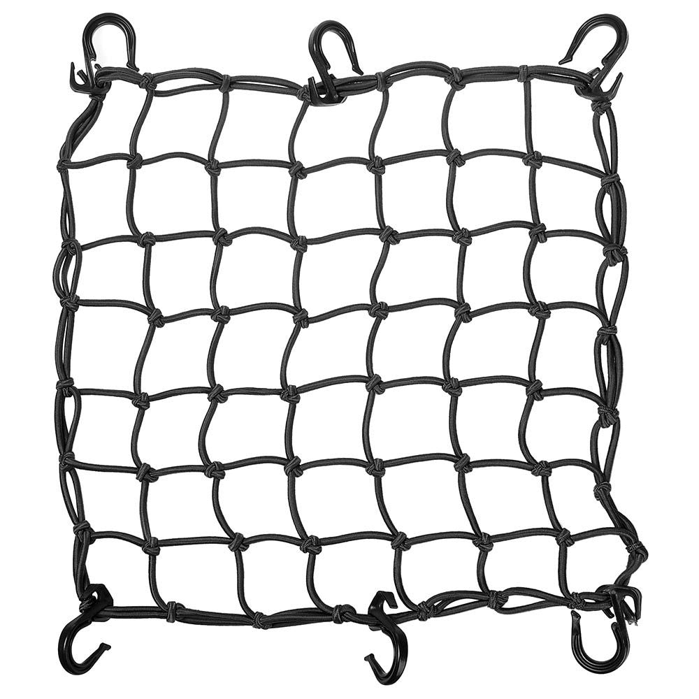 15x15" Motorcycle Cargo Net 6 Hook Bungee Stretch Luggage Storage Mesh Black - Trend Times Toy Stores