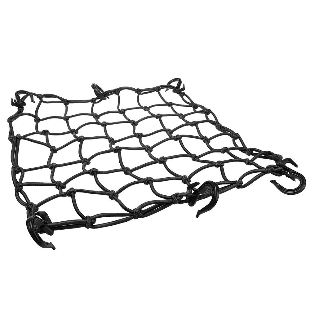 15x15" Motorcycle Cargo Net 6 Hook Bungee Stretch Luggage Storage Mesh Black - Trend Times Toy Stores