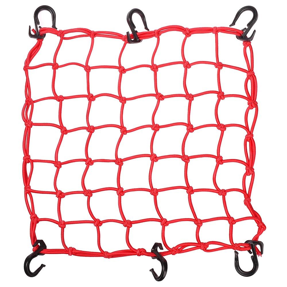 15x15" Motorcycle Cargo Net 6 Hook Bungee Stretch Luggage Storage Mesh Red - Trend Times Toy Stores