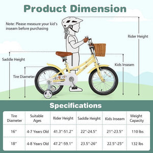 16 Inch Adjustable Kids Bicycle with Reflectors and Bell for Children Ages 4-7 Trend Times 3