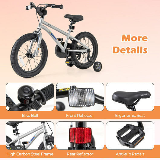 16-Inch Adjustable Kids Bike for Boys and Girls Ages 4-7 with High Carbon Steel Frame Trend Times 2
