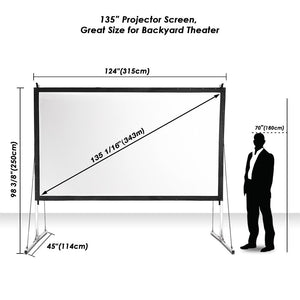 16:9 Fast Fold Projector Screen w/ Stand Garden Movie 135" - Trend Times Toy Stores