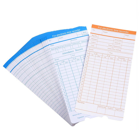Trendtimes Attendance Cards Monthly Records Double Sided 50 Card / Pack