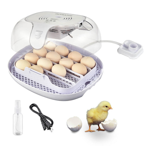 16 Egg Incubator Auto Turner Temperature Humidity Control