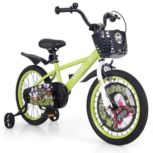 18 Inch Adjustable Kids Bike with Detachable Training Wheels for Ages 4-8 Years Trend Times Variant 0