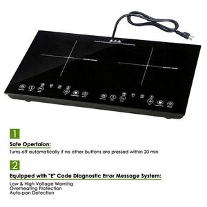 1800W Electric Dual Induction Cooker Countertop Double Burner Cooktop Portable - Trend Times Toy Stores