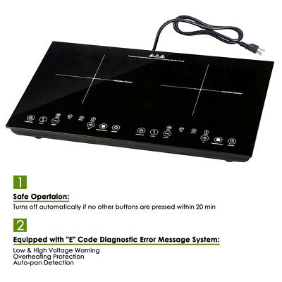 1800W Electric Dual Induction Cooker Countertop Double Burner Cooktop Portable - Trend Times Toy Stores