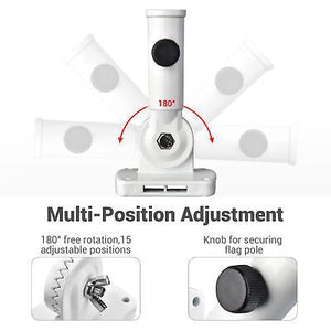 180 Degree Adjustable Flag Pole Holder Outdoor Wall Mounted Bracket 1"Diameter - Trend Times Toy Stores