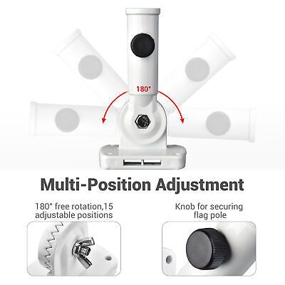 180 Degree Adjustable Flag Pole Holder Outdoor Wall Mounted Bracket 1"Diameter - Trend Times Toy Stores