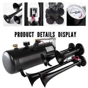 180db Air Horn Kit with 0.8 Gallon Air Compressor Super Loud Train Horn Trend Times 2