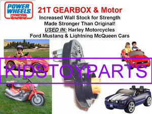 18V 21T Dynatrax Compatible Power Wheels #7R Harley Motorcycle Gearbox and Motor Trend Times Variant 0