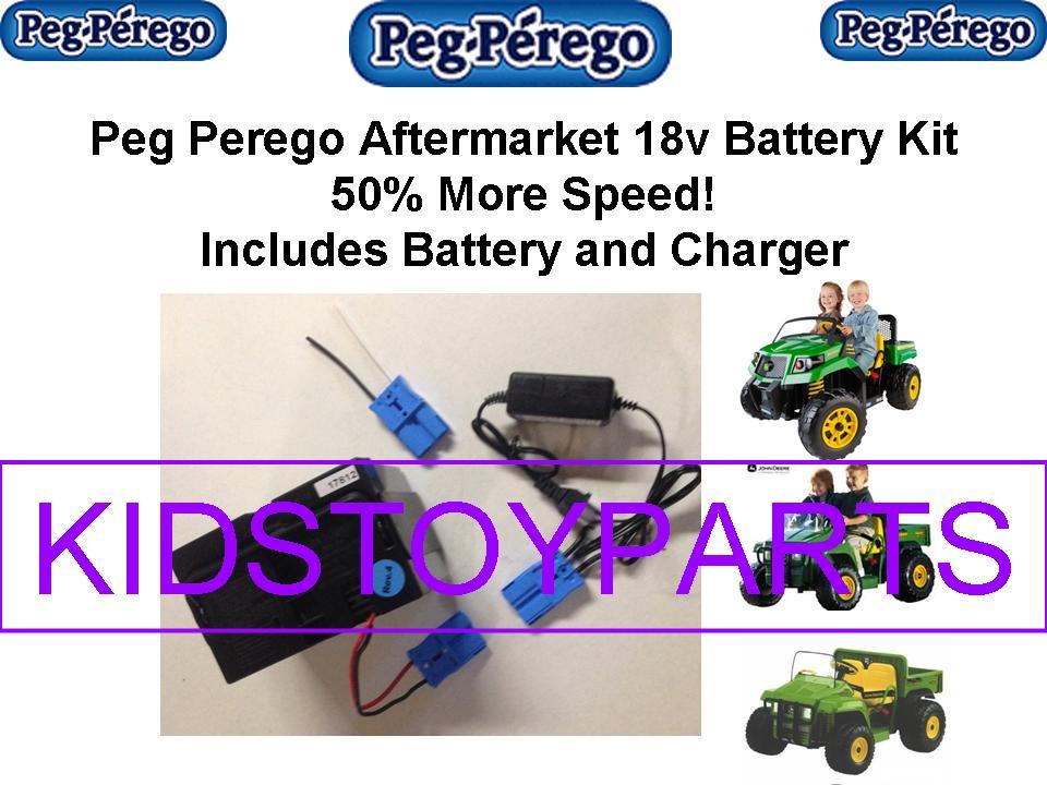 18V Power Wheels Battery Kit with Charger and Car Plug for 12V Ride-On Cars Trend Times 0