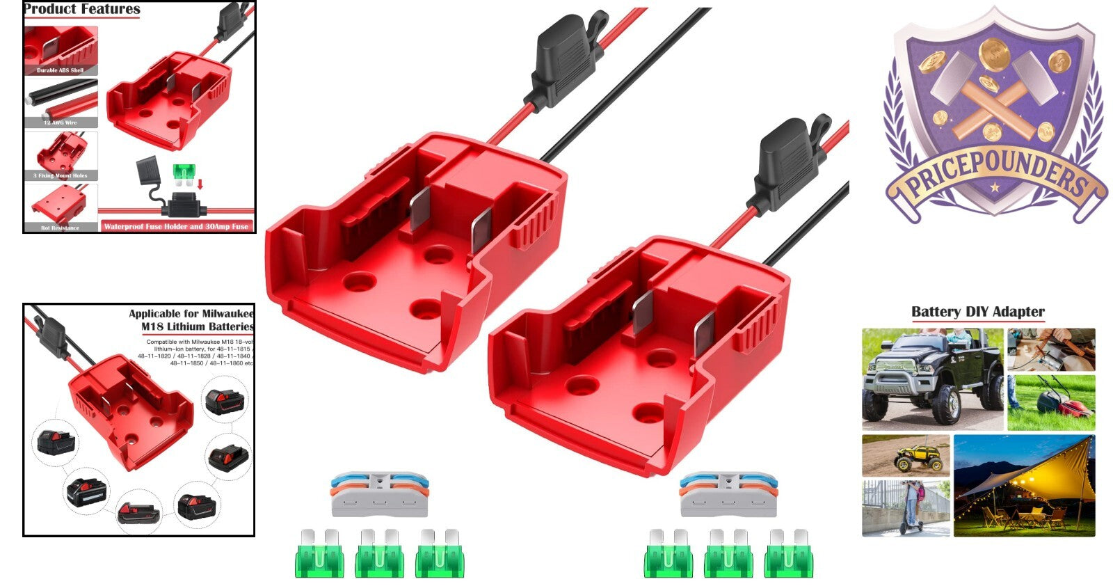 18V M18 Power Wheel Adapter Set with 2 Heavy-Duty Fuses Trend Times 1