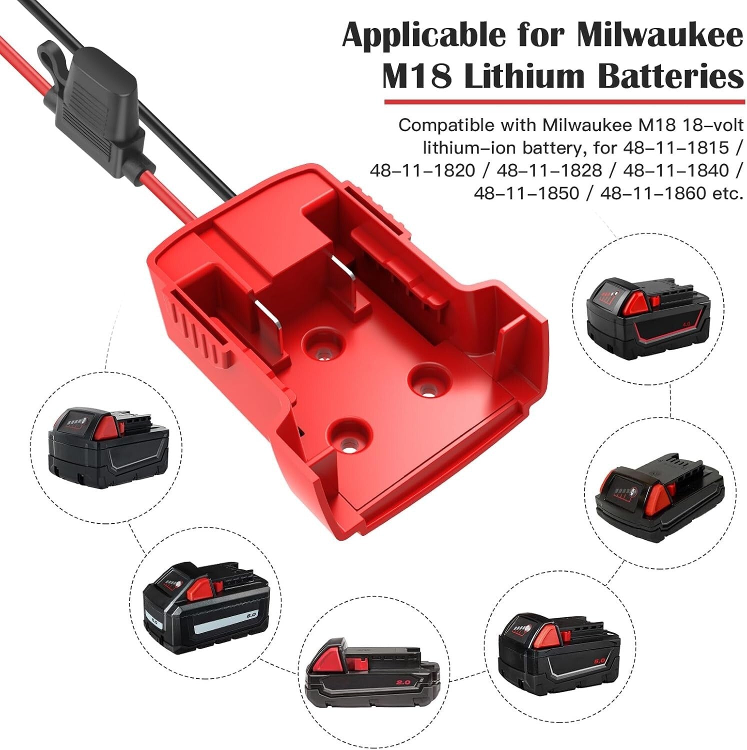 18V M18 Power Wheel Adapter Set with 2 Heavy-Duty Fuses Trend Times 5