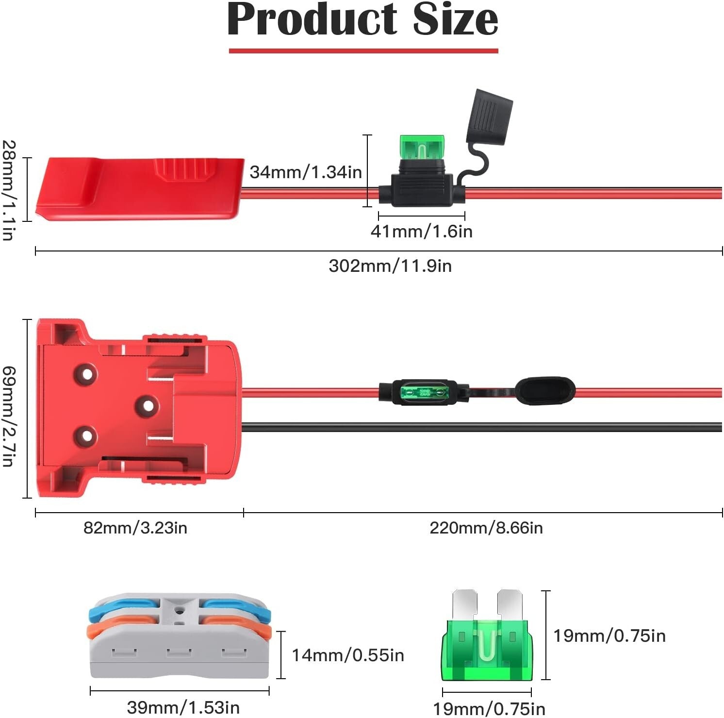 18V M18 Power Wheel Adapter Set with 2 Heavy-Duty Fuses Trend Times 8