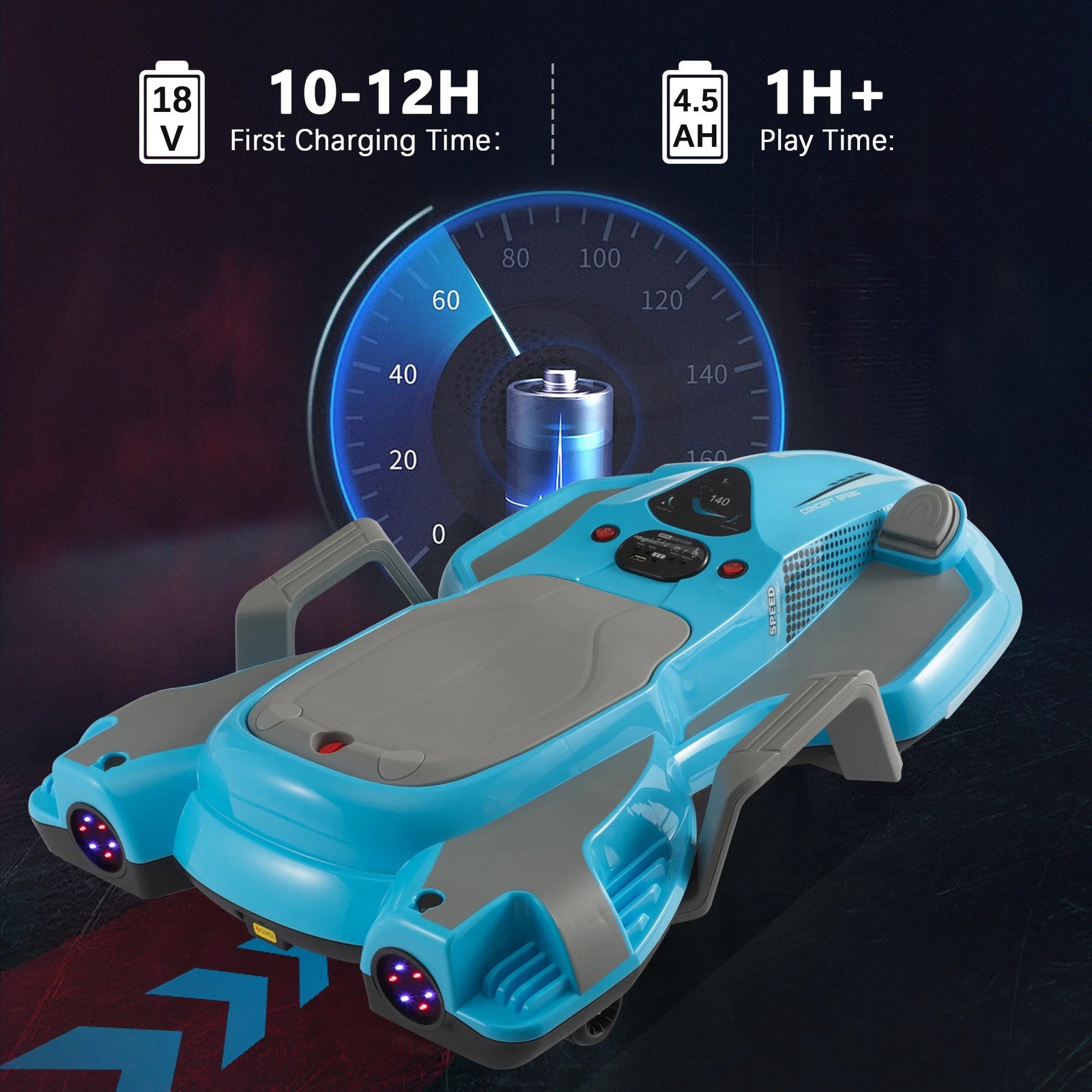 18V Electric Ride-On Go Kart for Kids with Racing Speed, LED Lights, and Music Trend Times 10