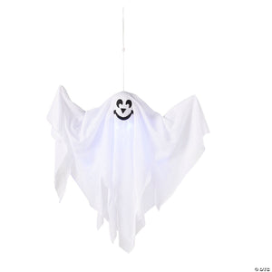 19 3/4" x 20 3/4" Light-Up Smiling Ghost Halloween Hanging Decoration - Trend Times Toy Stores