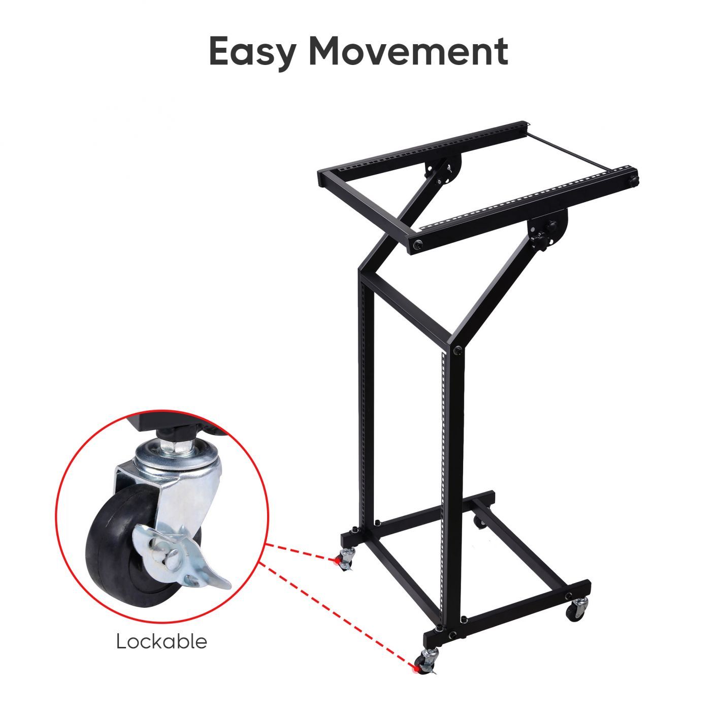 19" DJ Rack Mount Studio Mixer Stand Rolling Cart Party Stage Club 9U 12U 16U 19" 12UX & Black - Trend Times Toy Stores