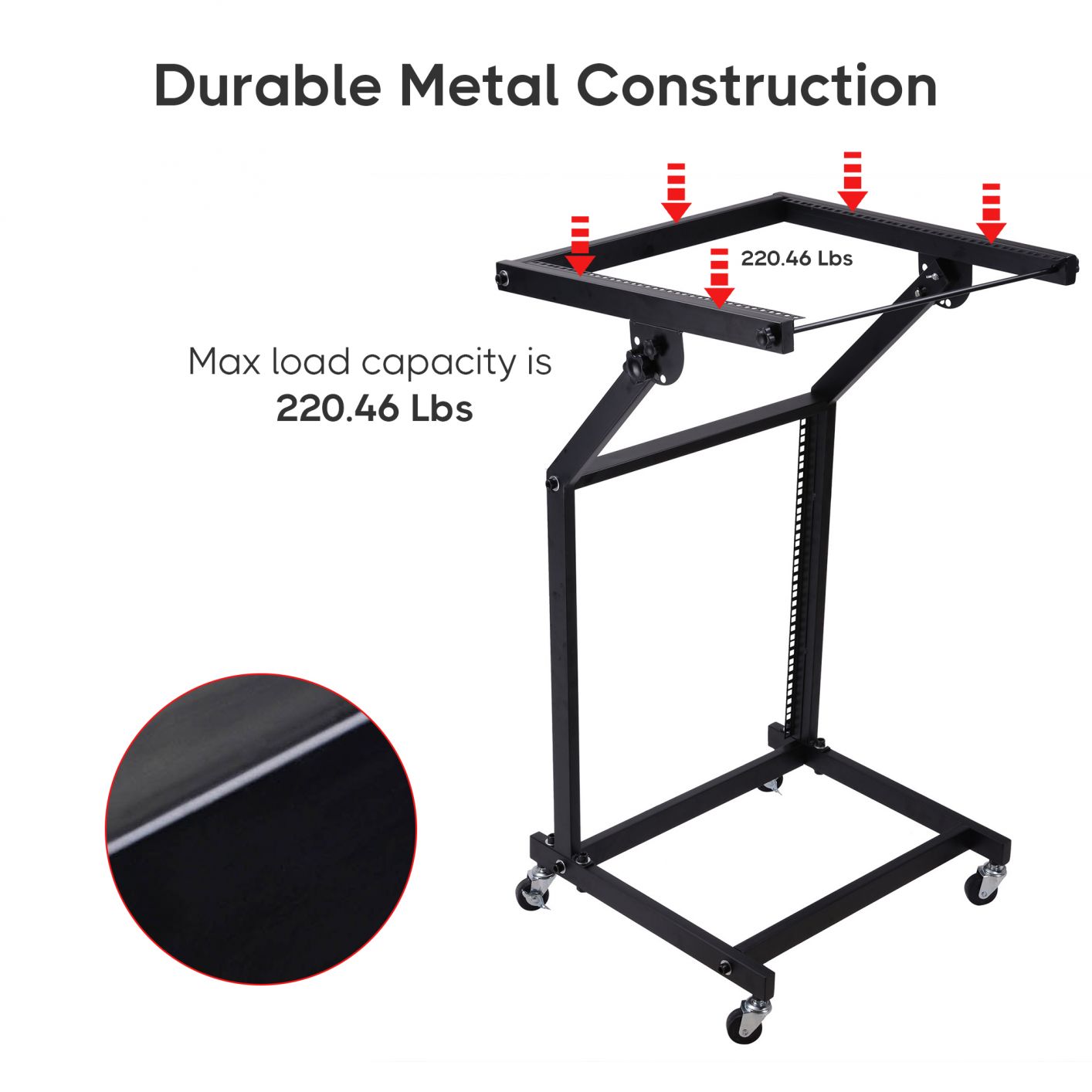 19" DJ Rack Mount Studio Mixer Stand Rolling Cart Party Stage Club 9U 12U 16U 19" 12UX & Black - Trend Times Toy Stores