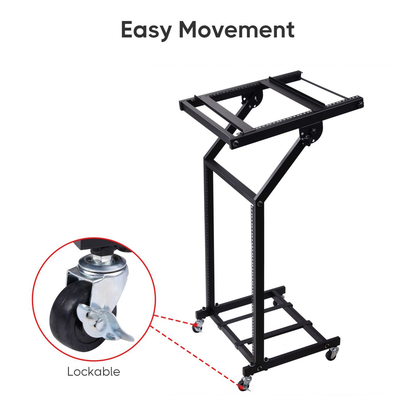 19" DJ Rack Mount Studio Mixer Stand Rolling Cart Party Stage Club 9U 12U 16U 19" 12U & Black - Trend Times Toy Stores