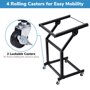19" DJ Rack Mount Studio Mixer Stand Rolling Cart Party Stage Club 9U 12U 16U 19" 9UX & Black - Trend Times Toy Stores