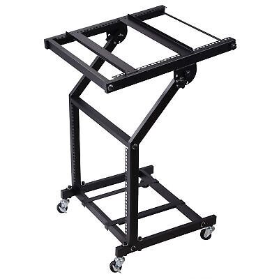 19" DJ Rack Mount Studio Mixer Stand Rolling Stage Cart Adjustable Music Show 9U - Trend Times Toy Stores