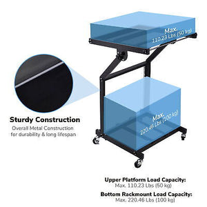 19" DJ Rack Mount Studio Mixer Stand Rolling Stage Cart Adjustable Music Show 9U - Trend Times Toy Stores