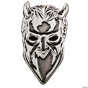 1 1/2" Ghost Nameless Ghoul Face Antique Nickel Enamel Pin - Trend Times Toy Stores