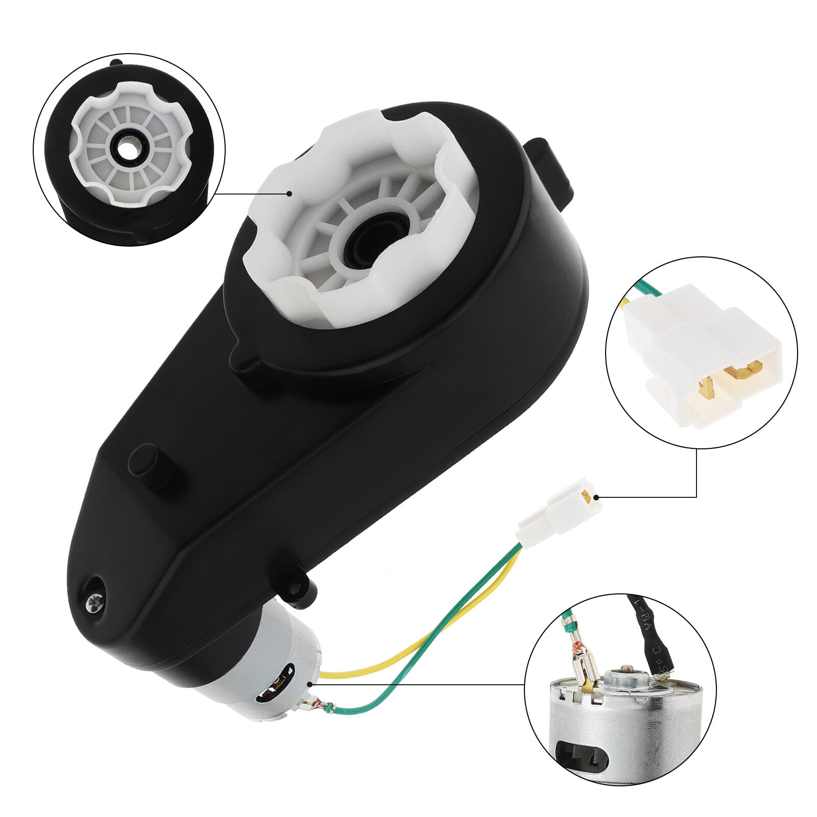 12V RS550 DC Motor with Gearbox for Kids Electric Ride-On Car Wheels Trend Times 4