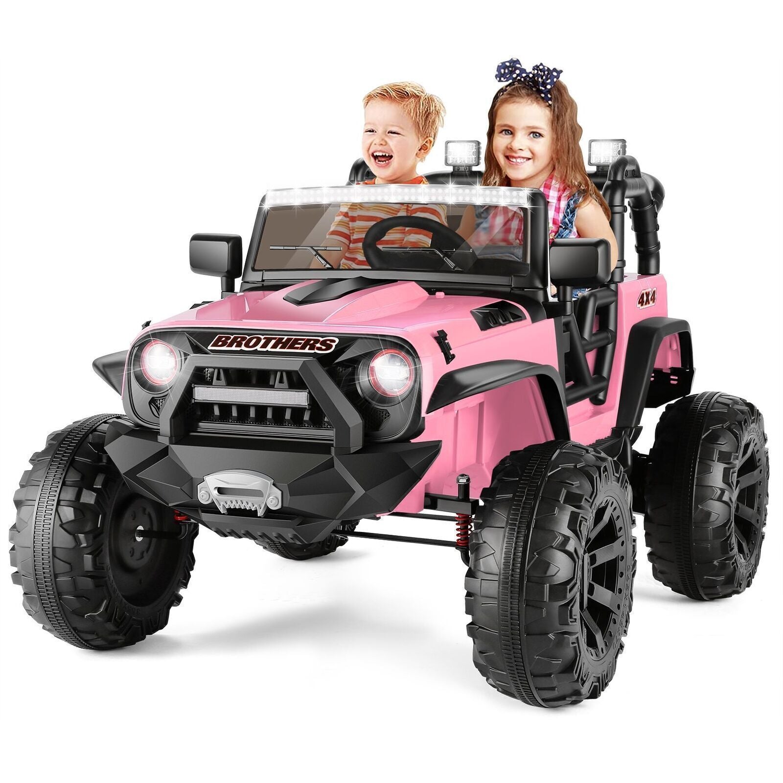 24V 2-Seater Kids Ride-On Truck Car with 2×200W Motors, Remote Control, LED Lights, and 3 Speeds Trend Times 22