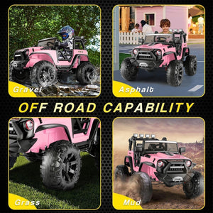 24V 2-Seater Kids Ride-On Truck Car with 2×200W Motors, Remote Control, LED Lights, and 3 Speeds Trend Times 24